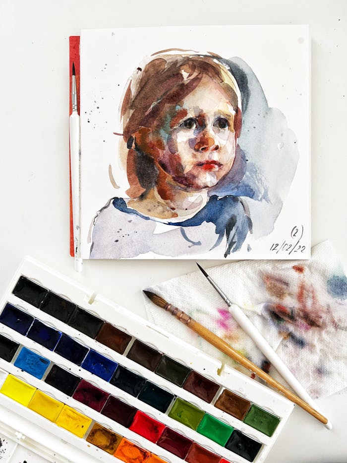 The Art of Drawing Readers In: Your attractive post title goes here Watercolor painting of a child's portrait with a vibrant color palette.